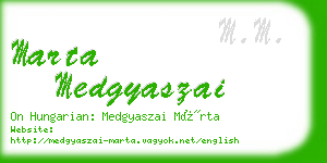 marta medgyaszai business card